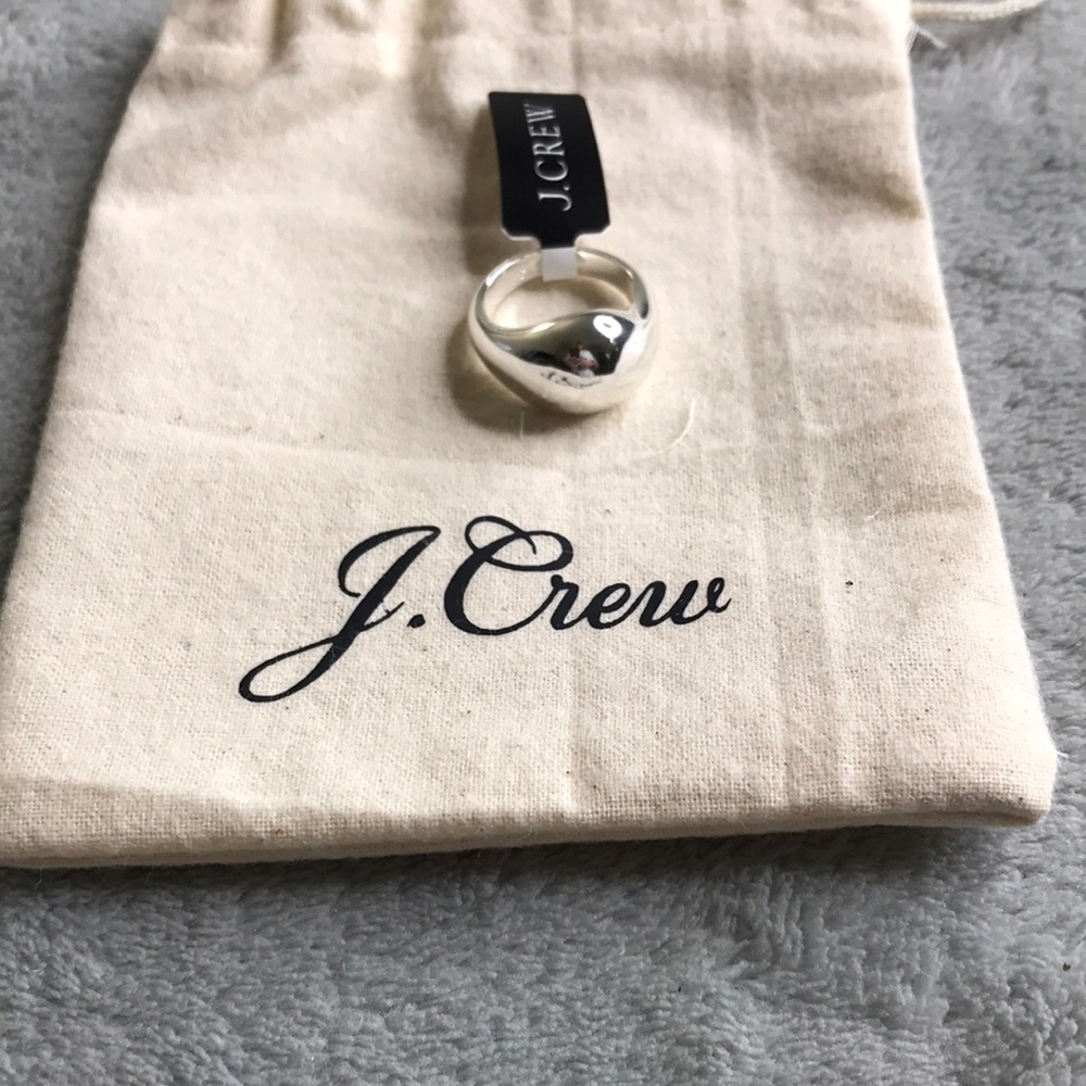 J. Crew Silver Sculptured Orb Mirror Ring Style BB495 NEW Size 7